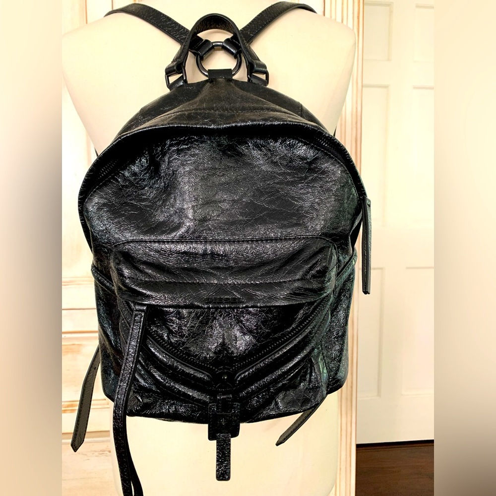 Diesel Black 100% Ovine Leather Backpack. - Gem